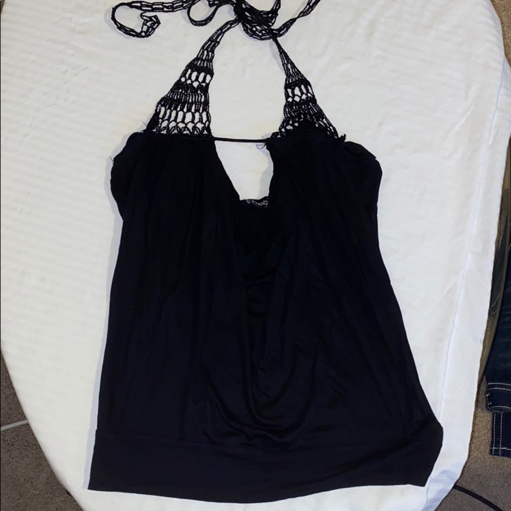 Bebe black halter top